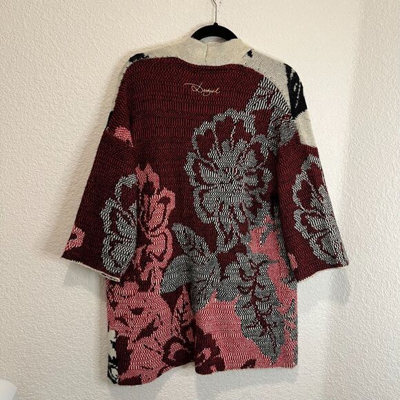 Desigual Cardigan Carcassone Floral Open Front Sweater Kimono Womens Size S - Picture 5 of 11